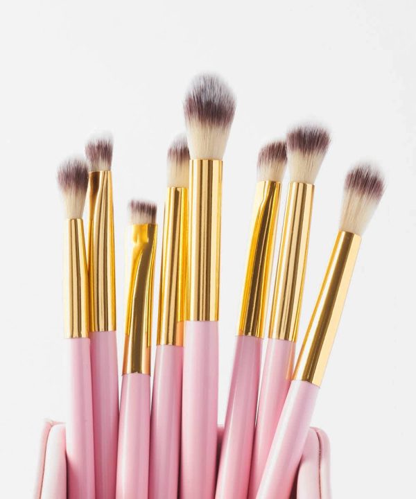 Cosmetics Elegance Brush Set – Studded White Makeup Brushes Kit