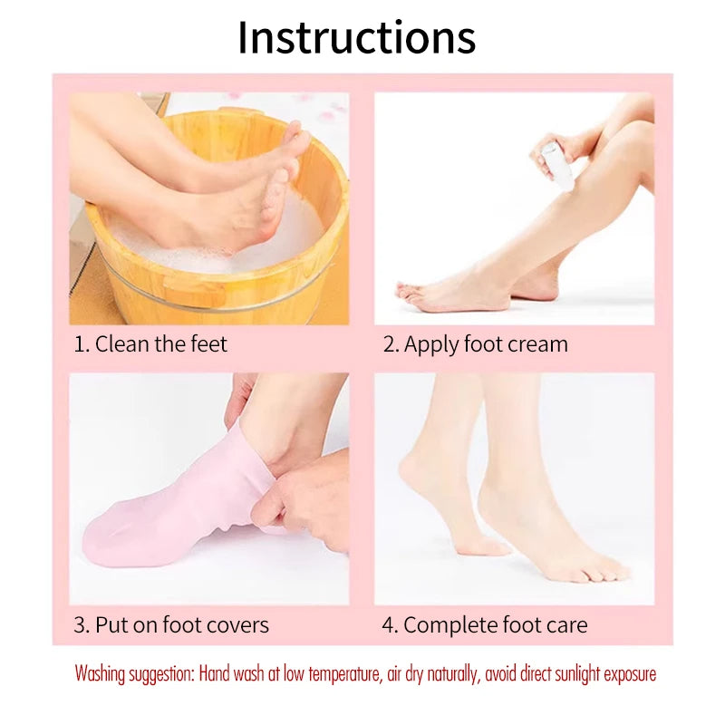 Silicone Gel Heel Socks for Cracked Heels – Moisturizing & Repair