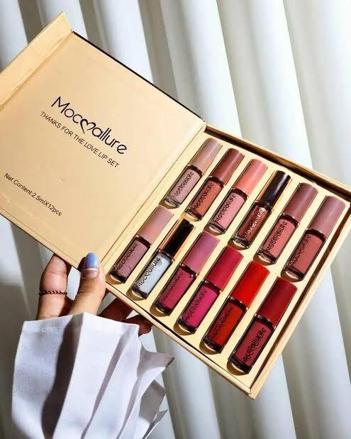 Glossy Finish Lip Gloss & Lipstick Pack of 12