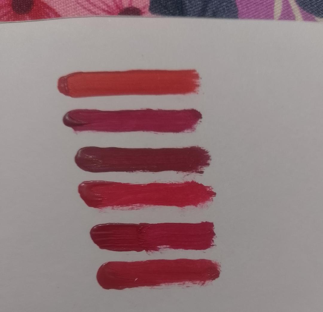 Romantic Empire High Pigmented Matte Lipgloss, 6 Pcs,Shades Of Red