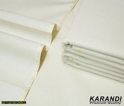 Men's Unstitched Karandi Plain Suit