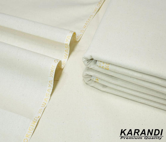 Men's Unstitched Karandi Plain Suit