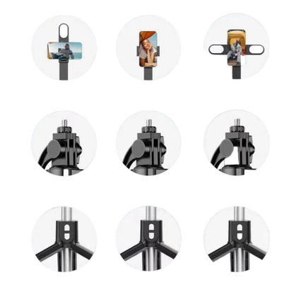 Live K10 PRO 6.5ft Tripod Stand with Ring Light, Bluetooth, Selfie Stick, DSLR/Mobile Stand
