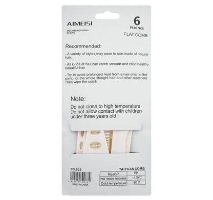 Aimeisi 6 Pcs Hair Comb Set – Durable Styling Combs for Medium & Long Hair