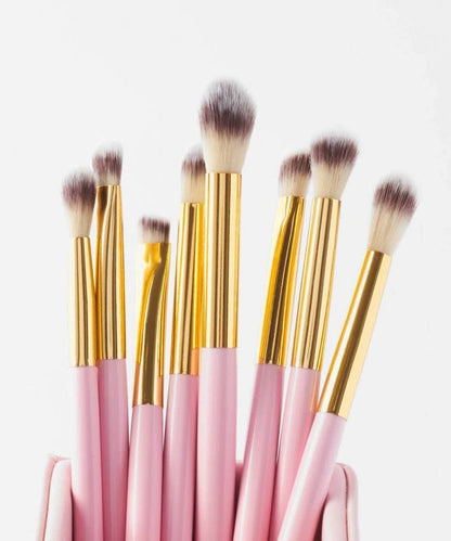 Cosmetics Elegance Brush Set – Studded White Makeup Brushes Kit