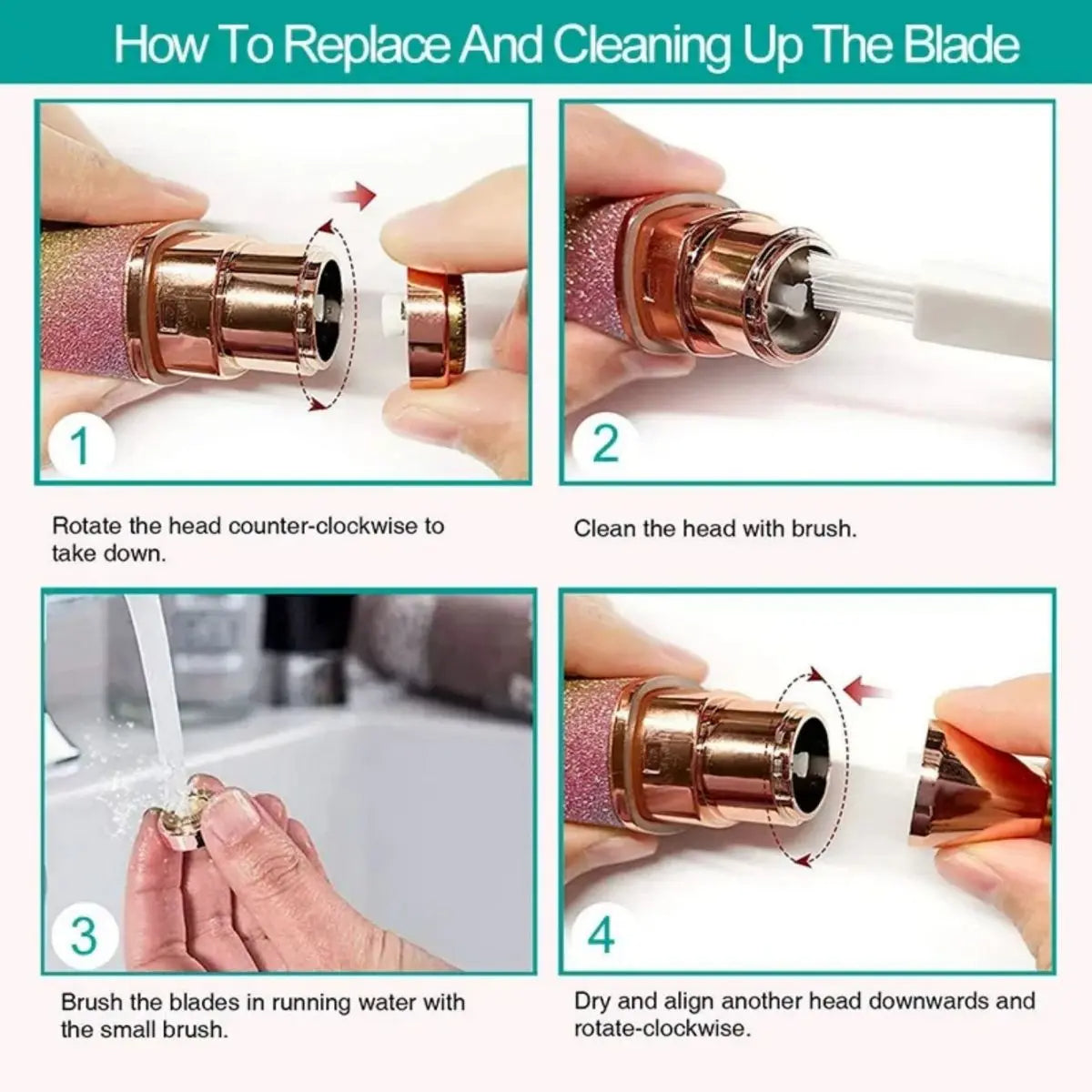 2 in 1 Electric Eyebrow Trimmer & Facial Shaver – Rechargeable Hair Remover for Women
