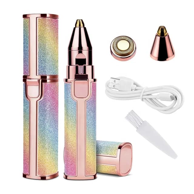 2 in 1 Electric Eyebrow Trimmer & Facial Shaver – Rechargeable Hair Remover for Women