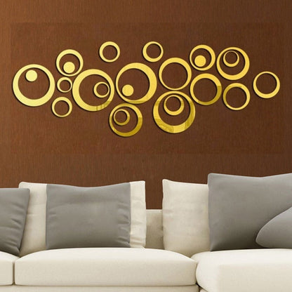 3D Acrylic Mirror Wall Decor – 24-Piece DIY Stickers for Modern Home & Interior Design