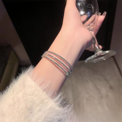 3-in-1 Elegant Zircon Bangle Set for Women – Silver & Gold Plated Bangles with Sparkling Zircon Stones | Stylish Jewelry QPT-996