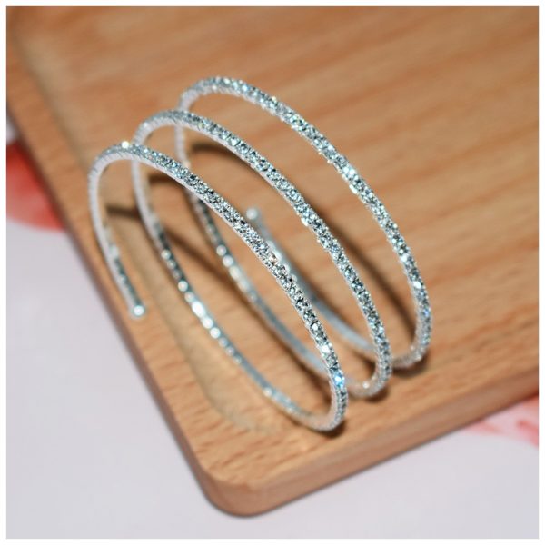3-in-1 Elegant Zircon Bangle Set for Women – Silver & Gold Plated Bangles with Sparkling Zircon Stones | Stylish Jewelry QPT-996